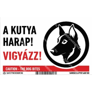 A kutya harap! Vigyázz! matrica / tábla