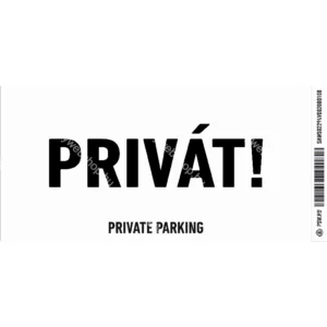 Privát! / Vinyl, öntapadó matrica / 200 mm X 100 mm