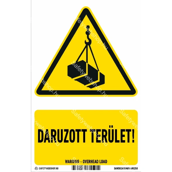 Daruzott terület! matrica / tábla (ISO 7010-W015 piktogram + felirat)