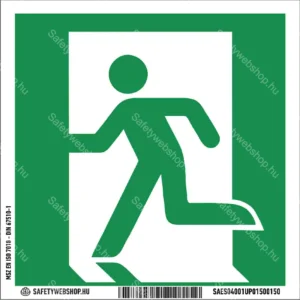 Vészkijárat (bal) matrica / tábla (ISO 7010-E001 piktogram)