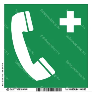 Vésztelefon matrica / tábla (ISO 7010-E004 piktogram)
