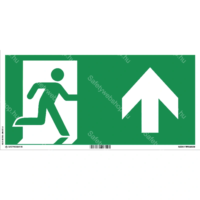Menekülési út előre (jobb) matrica / tábla (ISO 7010-E002 piktogram)