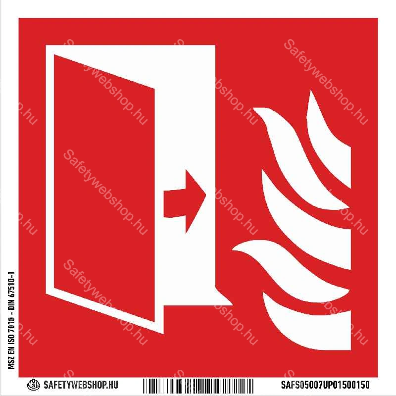 Tűzgátló ajtó matrica / tábla (ISO 7010-F007 piktogram)
