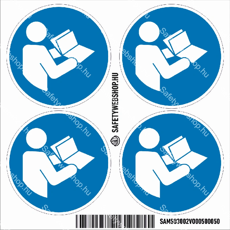 Használat előtt olvassa el a használati utasítást! matrica (ISO 7010-M002 piktogram) - Image 3