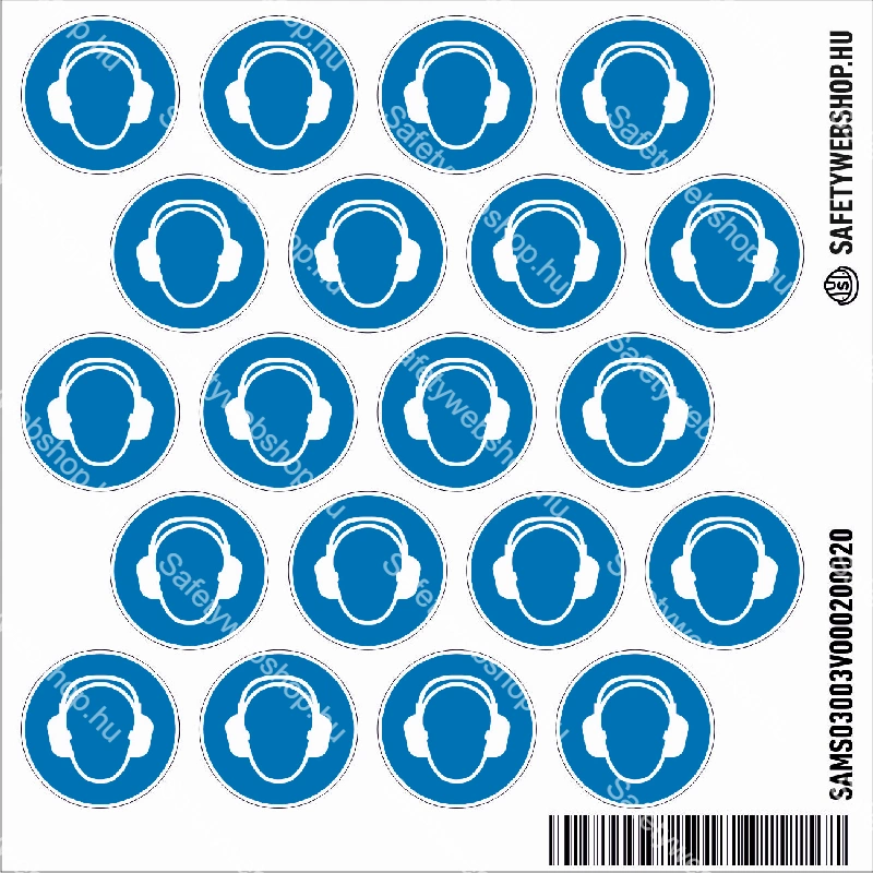 Hallásvédő használata kötelező! matrica (ISO 7010-M003 piktogram) - Image 2