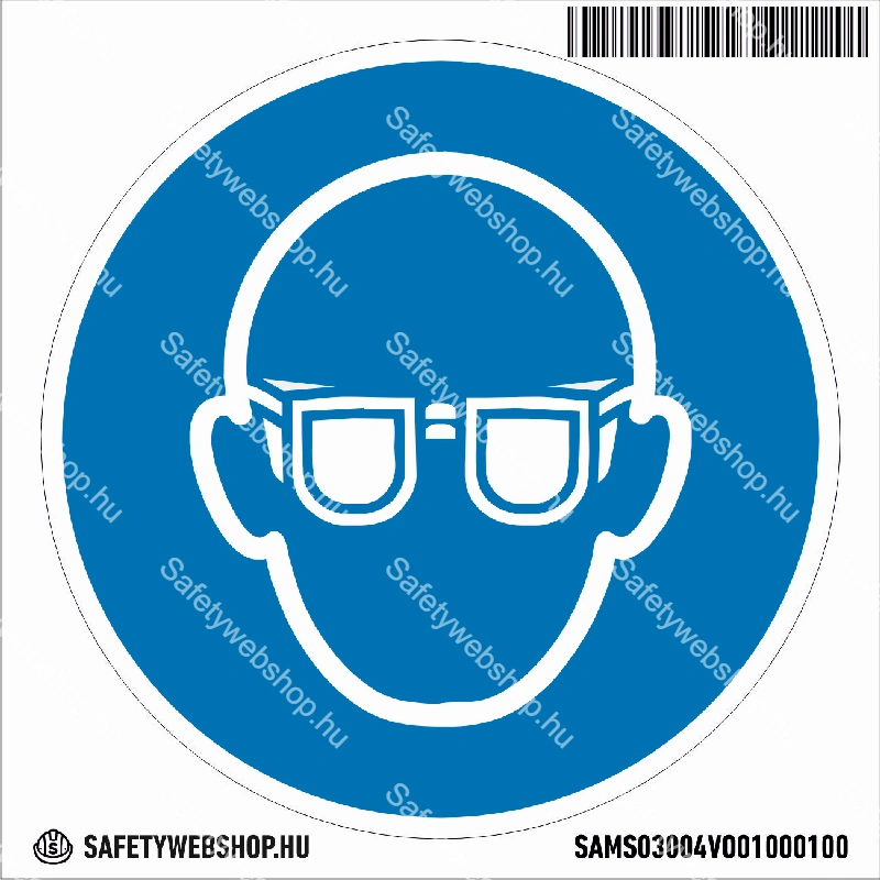 Védőszemüveg használata kötelező! matrica (ISO 7010-M004 piktogram) - Image 4