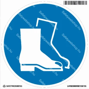 Védőlábbeli használata kötelező! matrica (ISO 7010-M008 piktogram)