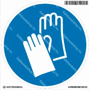 Védőkesztyű használata kötelező! matrica (ISO 7010-M009 piktogram)