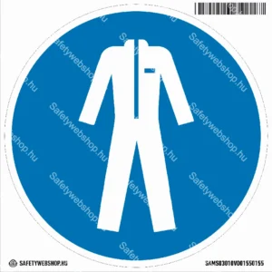 Védőruházat használata kötelező! matrica (ISO 7010-M010 piktogram)