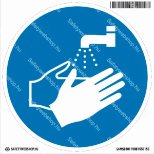 Kézmosás kötelező! matrica (ISO 7010-M011 piktogram)