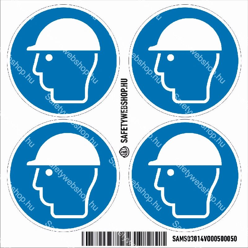 Fejvédő használata kötelező! matrica (ISO 7010-M014 piktogram) - Image 3