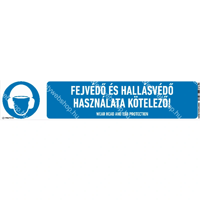 Fejvédő és hallásvédő használata kötelező! matrica / tábla (piktogram + felirat) - Image 2