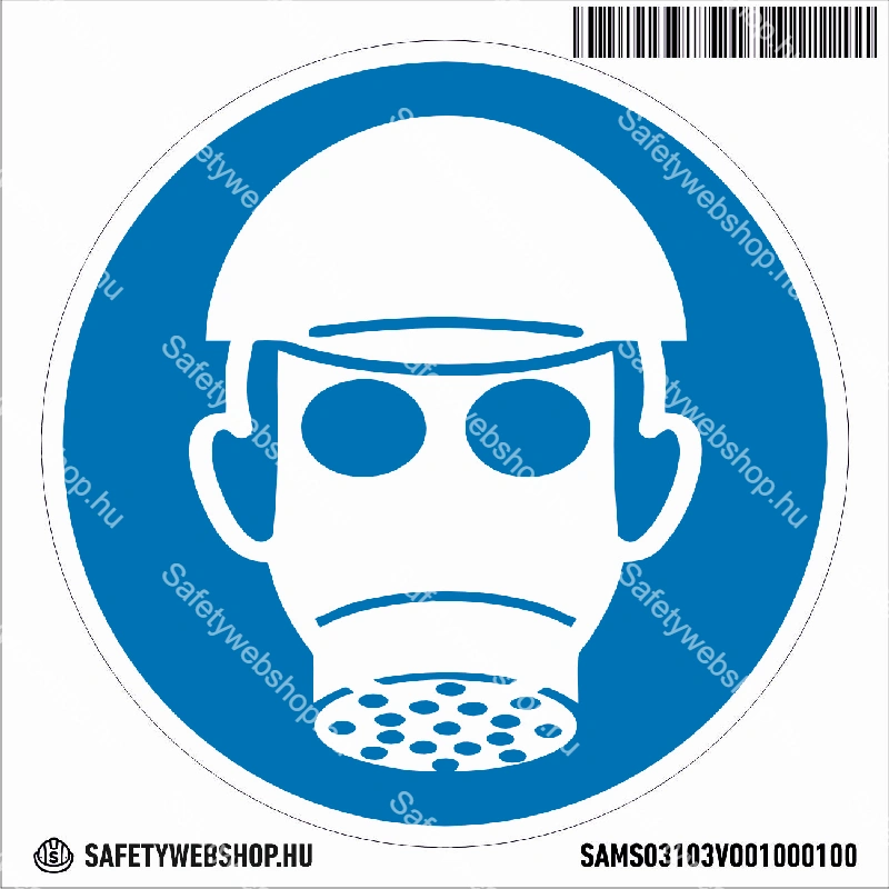 Fejvédő és légzésvédő használata kötelező! matrica (piktogram) - Image 4