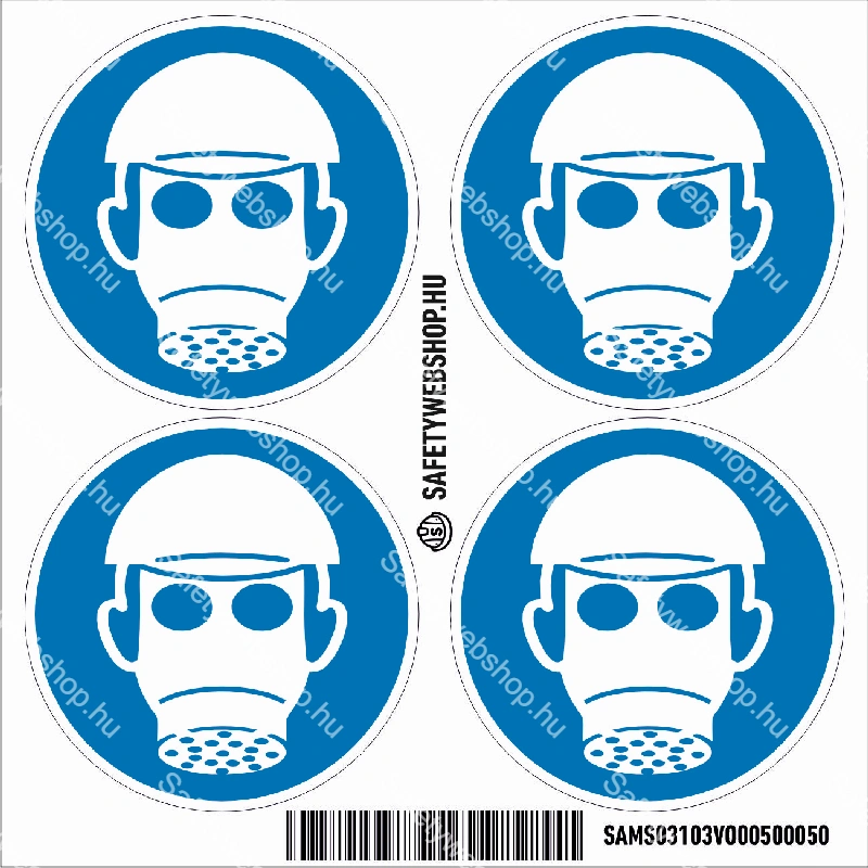 Fejvédő és légzésvédő használata kötelező! matrica (piktogram) - Image 3
