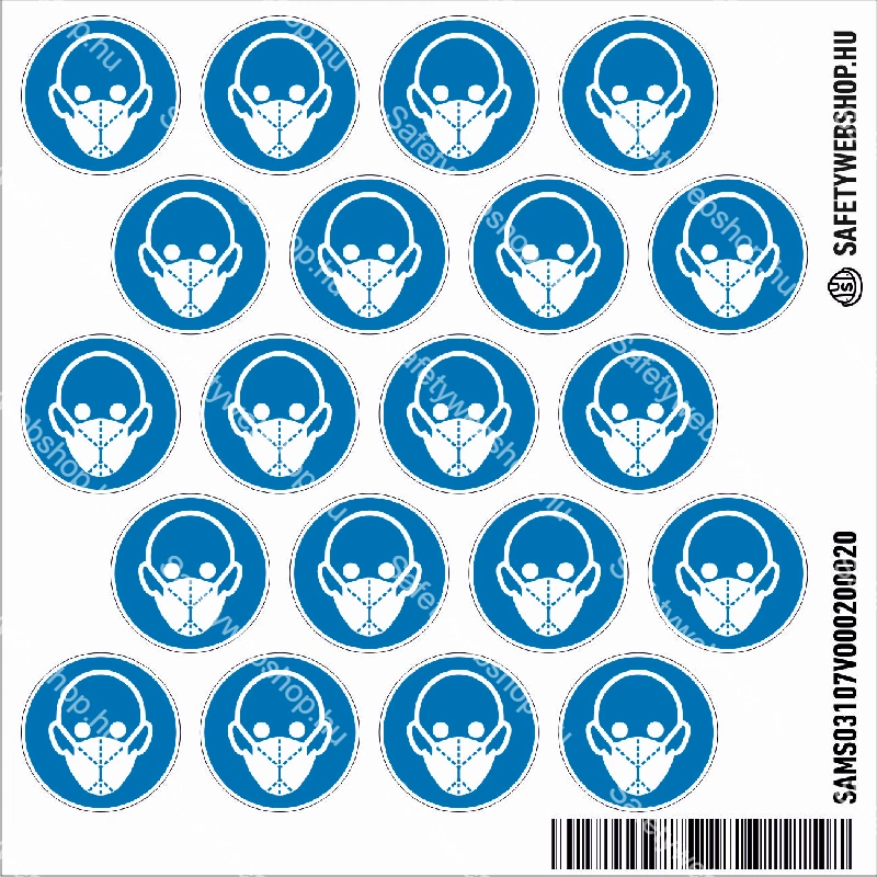 FFP2 maszk használata kötelező! matrica (piktogram) - Image 2