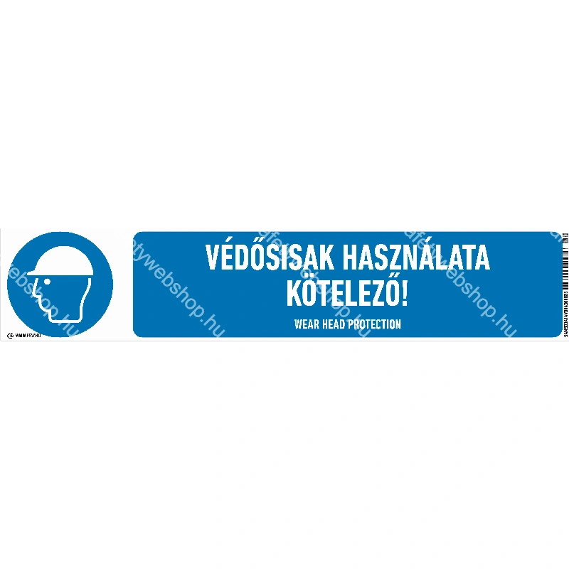 Védősisak használata kötelező! matrica / tábla (ISO 7010-M014 piktogram + felirat) - Image 2