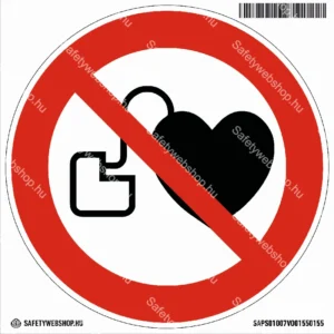 Szívritmusszabályzóval belépni tilos! matrica (ISO 7010-P007 piktogram)