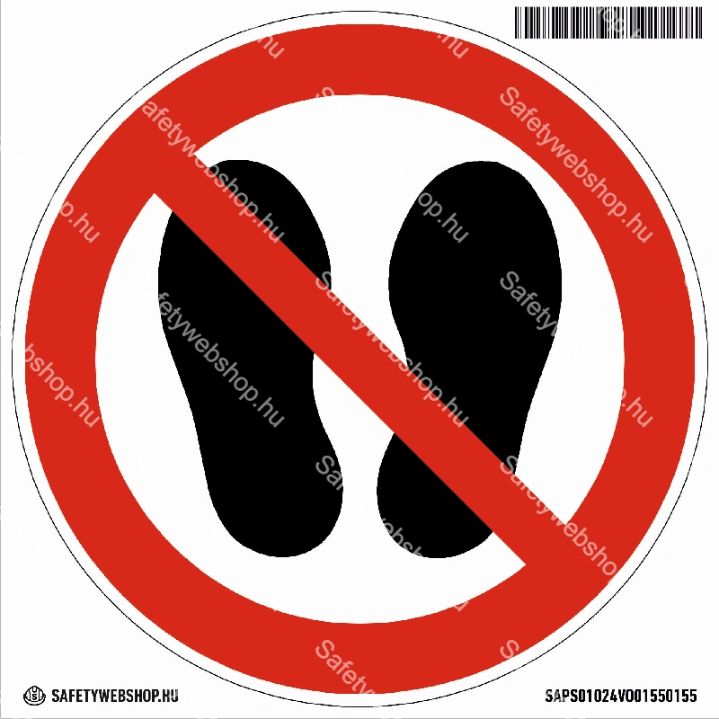 Ide állni, vagy lépni tilos! matrica (ISO 7010-P024 piktogram)