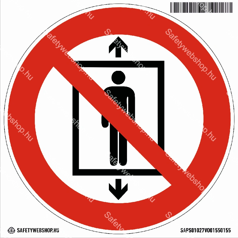 Teherfelvonó! Személyszállítás tilos! matrica (ISO 7010-P027 piktogram)