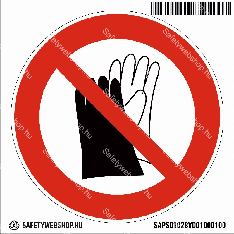 Védőkesztyű használata tilos! matrica (ISO 7010-P028 piktogram) - Image 4