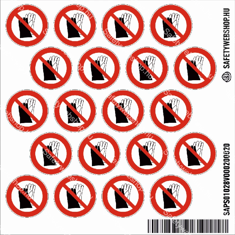 Védőkesztyű használata tilos! matrica (ISO 7010-P028 piktogram) - Image 2