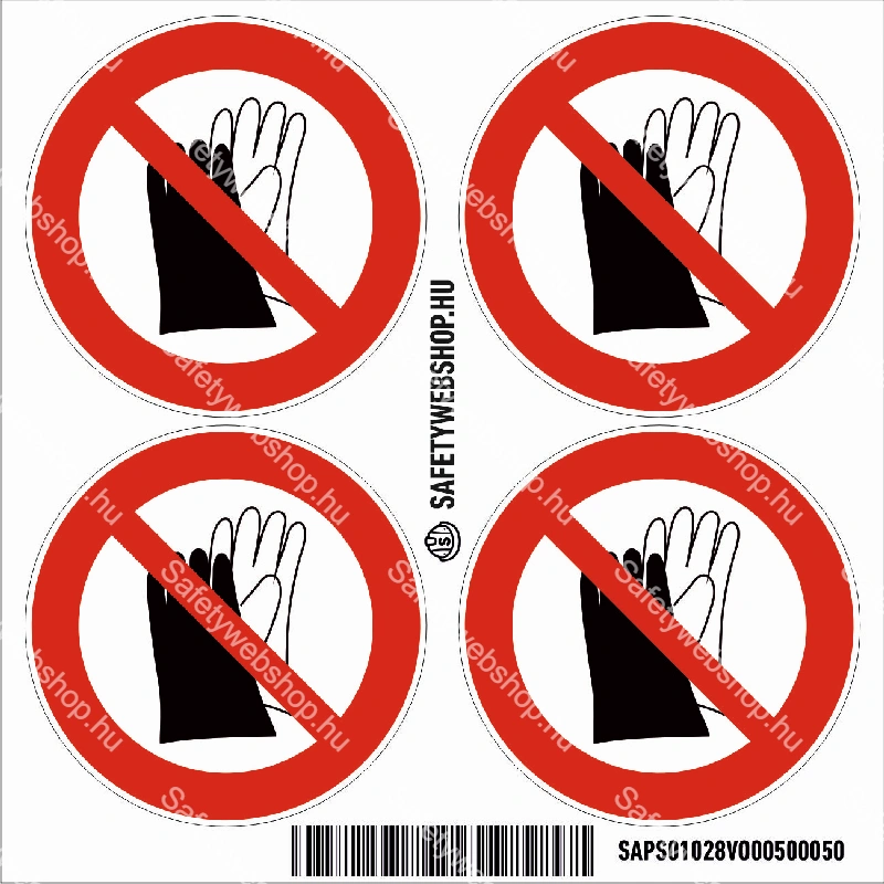 Védőkesztyű használata tilos! matrica (ISO 7010-P028 piktogram) - Image 3