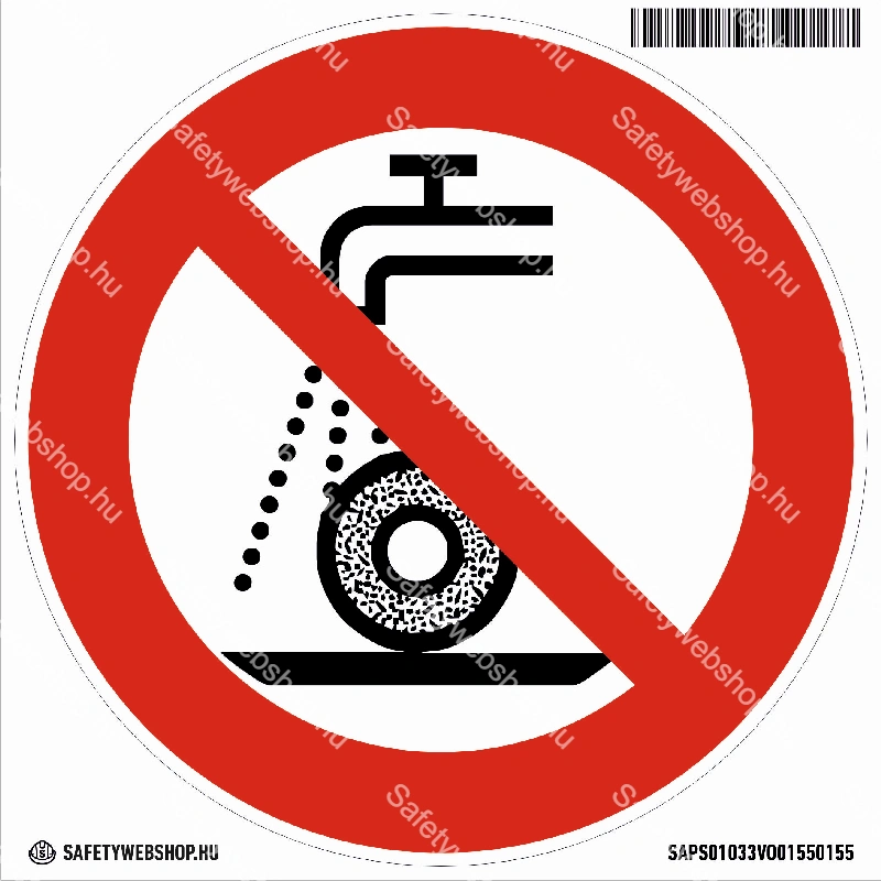 Nedves csiszolás tilos! matrica (ISO 7010-P033 piktogram)