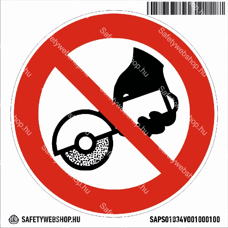 Kézi sarokcsiszolóval használni tilos! matrica (ISO 7010-P034 piktogram) - Image 4