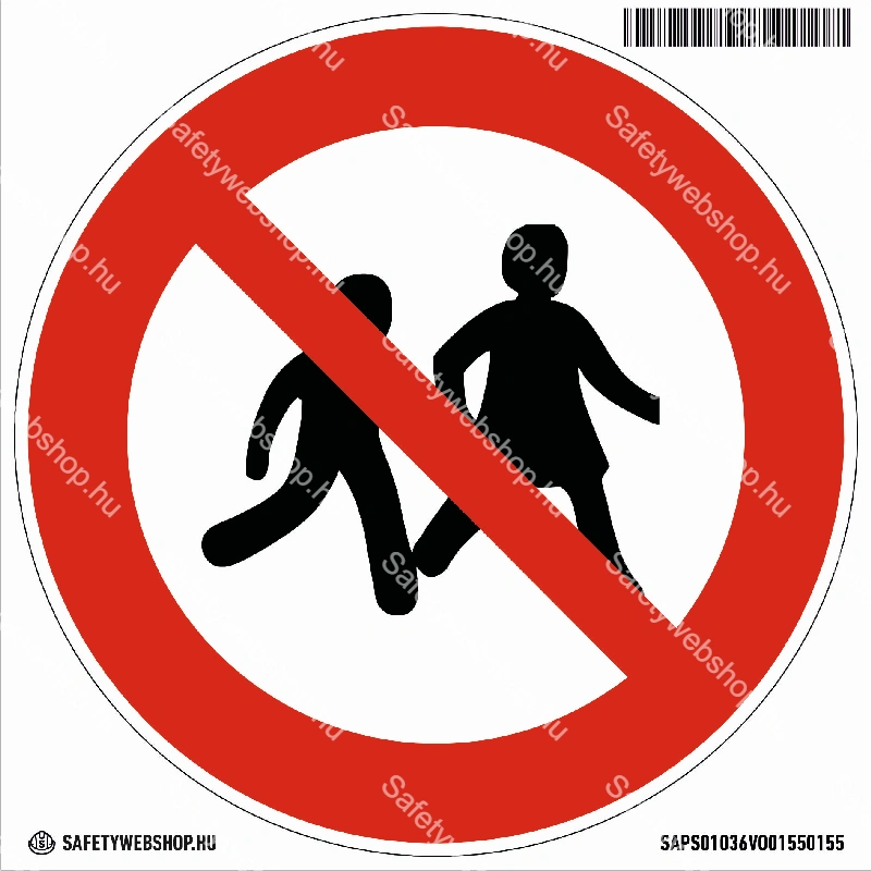 Gyermekeknek belépni tilos! matrica (ISO 7010-P036 piktogram)