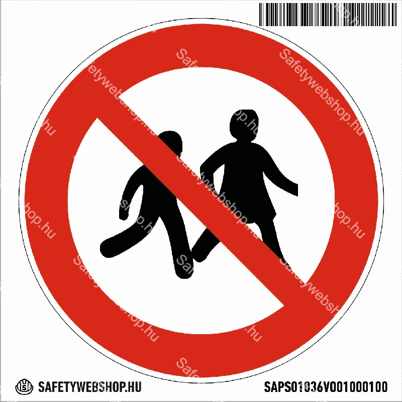 Gyermekeknek belépni tilos! matrica (ISO 7010-P036 piktogram) - Image 4