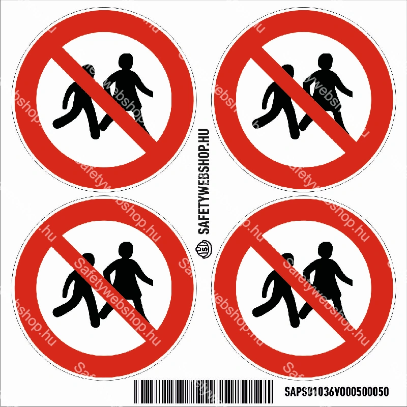 Gyermekeknek belépni tilos! matrica (ISO 7010-P036 piktogram) - Image 3