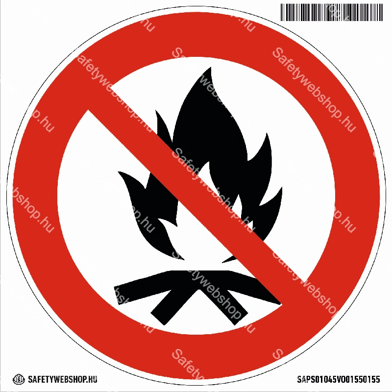 Tábortüzet rakni tilos! matrica (ISO 7010-P045 piktogram)