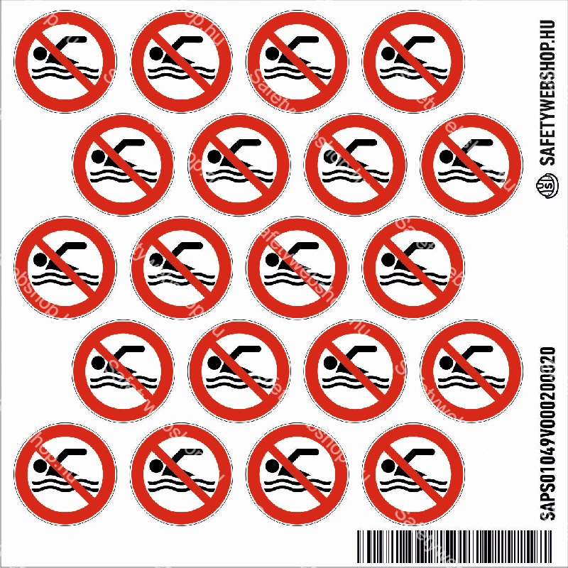 Úszni tilos! matrica (ISO 7010-P049 piktogram) - Image 2