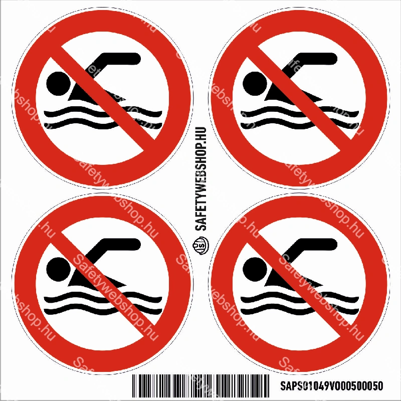 Úszni tilos! matrica (ISO 7010-P049 piktogram) - Image 3