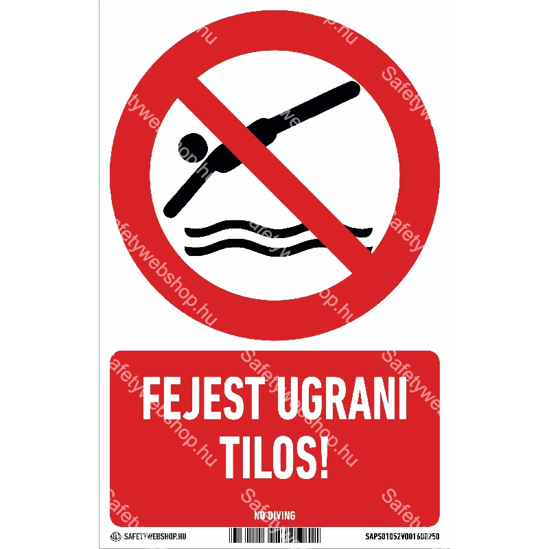 Fejest ugrani tilos! matrica / tábla (ISO 7010-P052 piktogram + felirat)