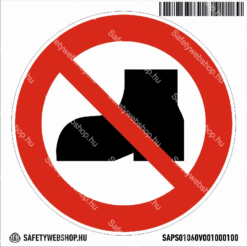 Utcai cipőben belépni tilos! matrica (ISO 7010-P060 piktogram) - Image 4