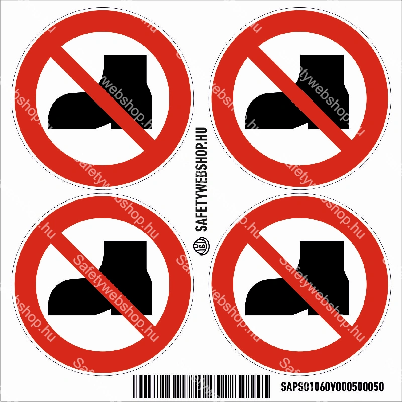 Utcai cipőben belépni tilos! matrica (ISO 7010-P060 piktogram) - Image 3