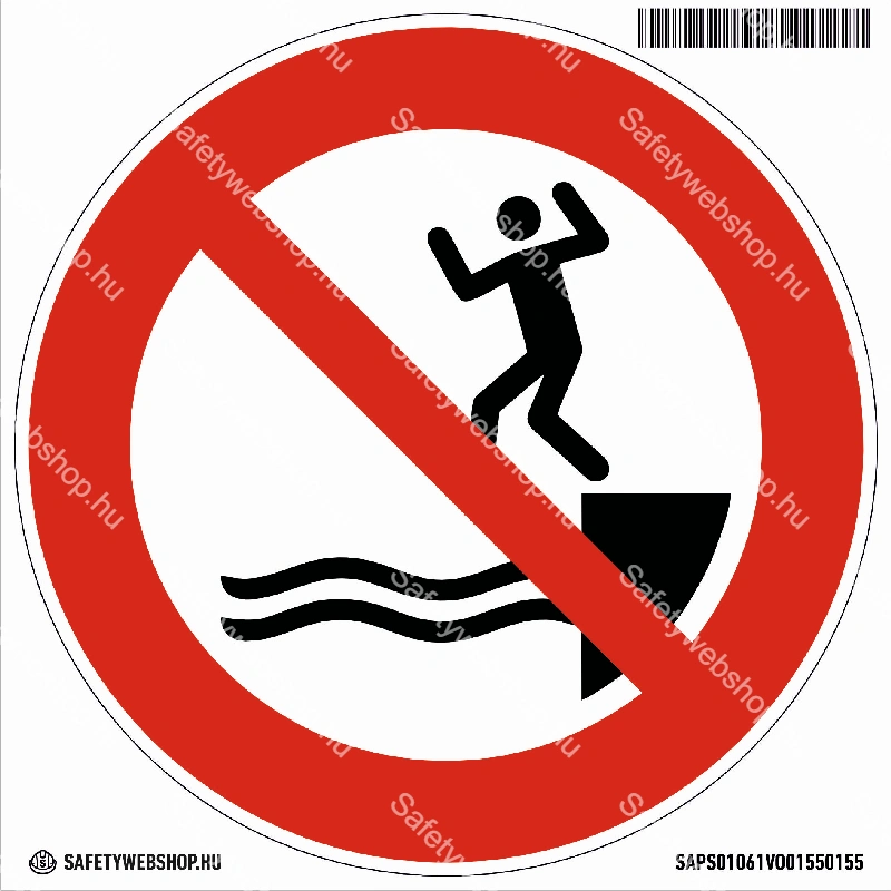 Vízbe ugrani tilos! matrica (ISO 7010-P061 piktogram)