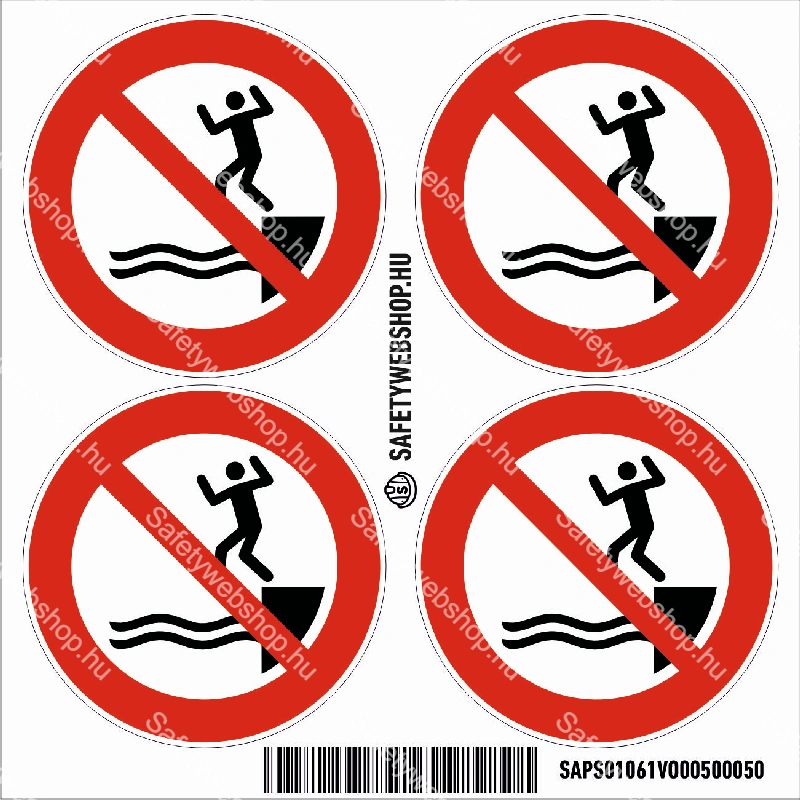Vízbe ugrani tilos! matrica (ISO 7010-P061 piktogram) - Image 3