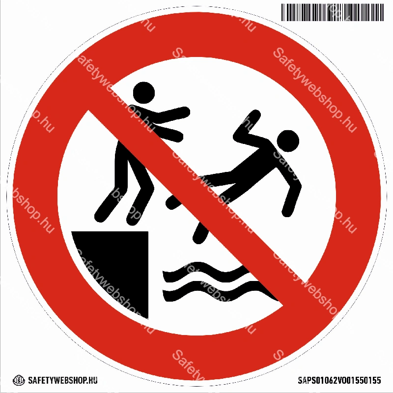 Vízbe lökni tilos! matrica (ISO 7010-P062 piktogram)