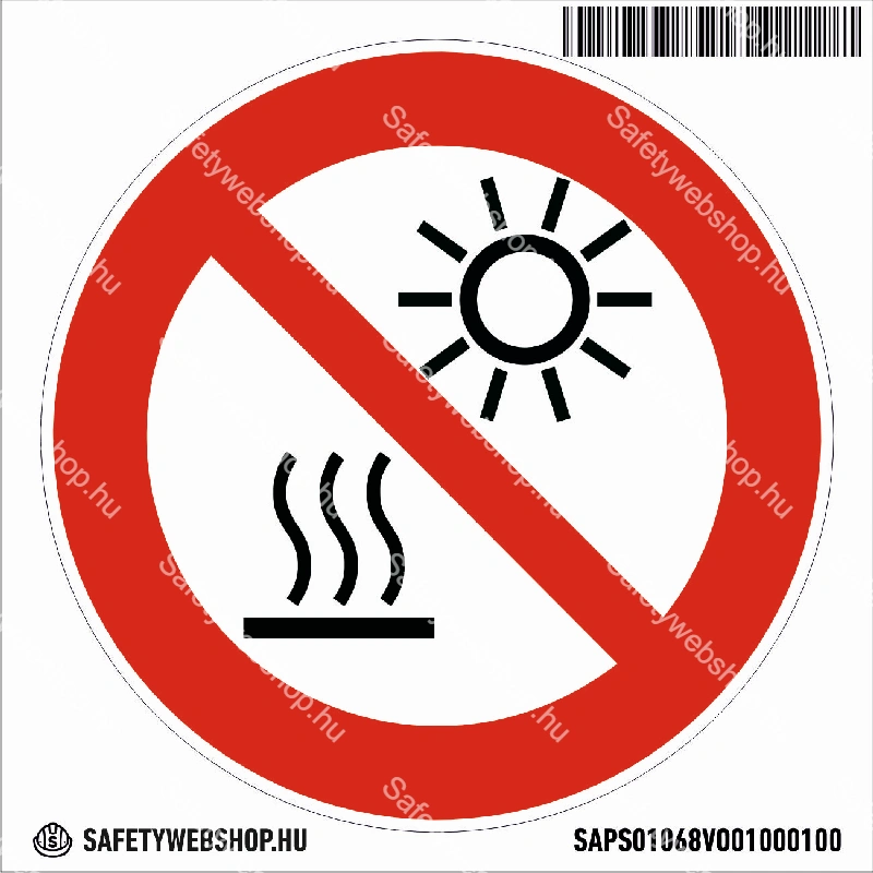 Közvetlen napfénynek kitenni vagy forró felületre tenni tilos! matrica (ISO 7010-P068 piktogram) - Image 4