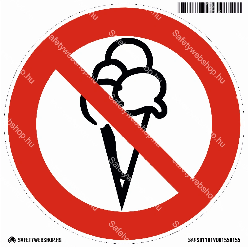 Fagylalttal belépni tilos! matrica (piktogram)