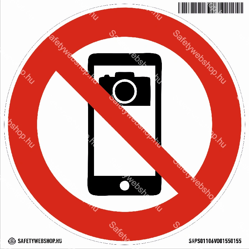 Kamerás telefonok használata tilos! matrica (piktogram)