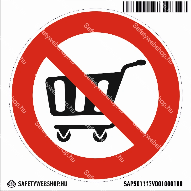 Bevásárlókocsival bemenni tilos! matrica (piktogram) - Image 4