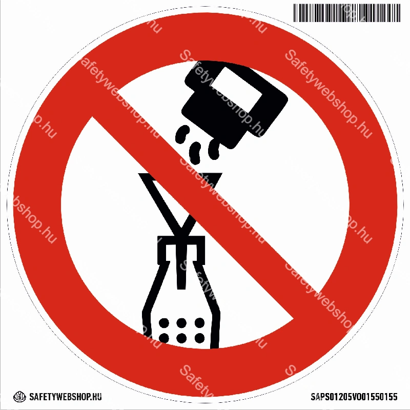 A flakonba idegen anyagot tölteni tilos! matrica (piktogram)