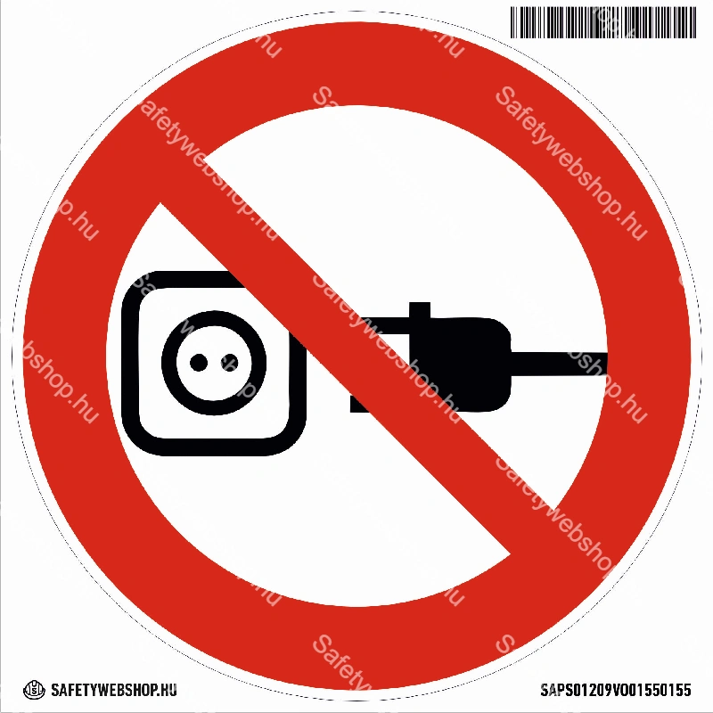 Vezetéknél fogva kihúzni tilos! matrica (piktogram)