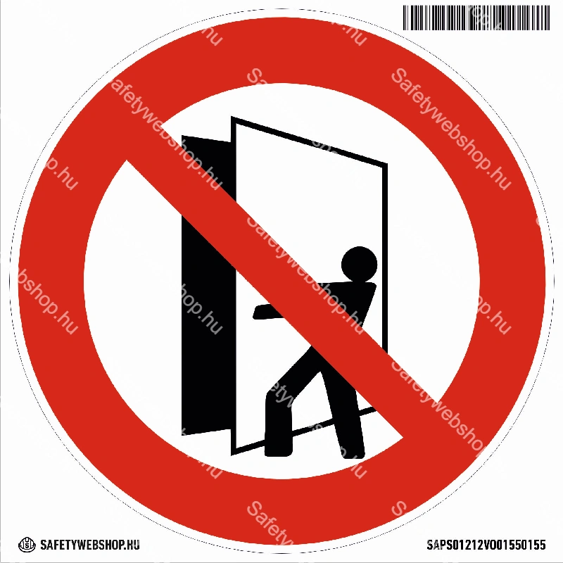 Az ajtót üzem közben kinyitni tilos! matrica (piktogram)