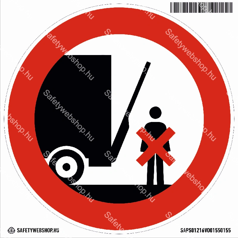 Emelőfal alatt tartózkodni tilos! matrica (piktogram)