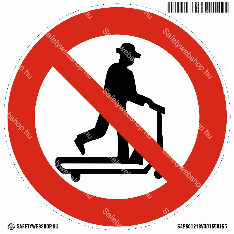 Anyagmozgató gépen közlekedni tilos! matrica (piktogram)
