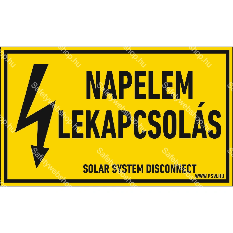Napelem lekapcsolás matrica / tábla